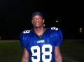 Hawks lineman Sergio Joyner was in the Panther backfield all night long